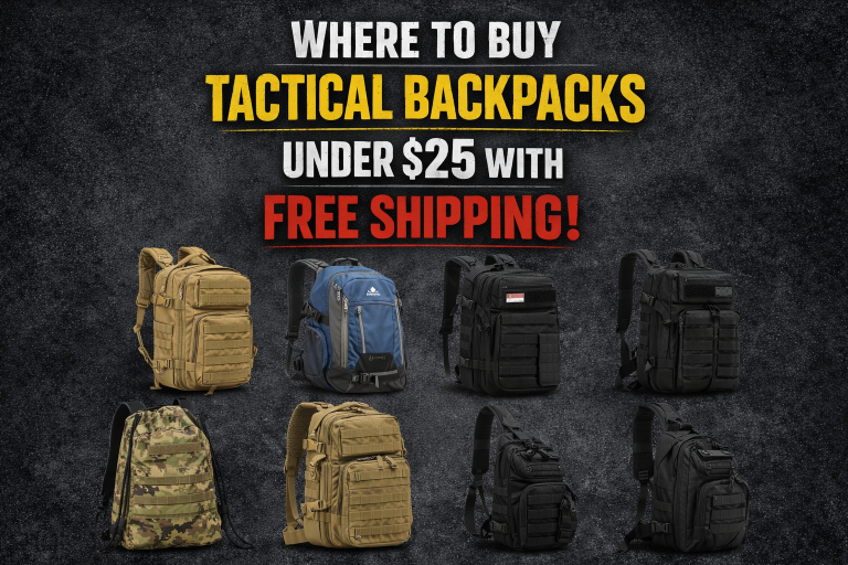Where to buy tactical backpacks under $25 with free shipping?