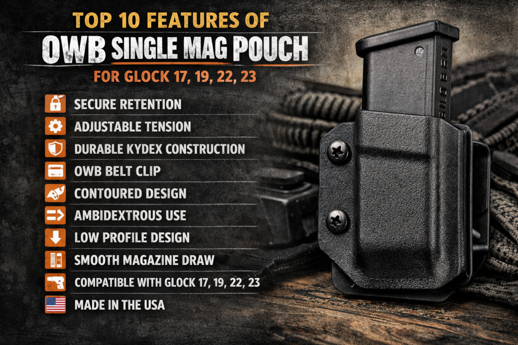 Top 10 features of OWB Single Mag Pouch for Glock